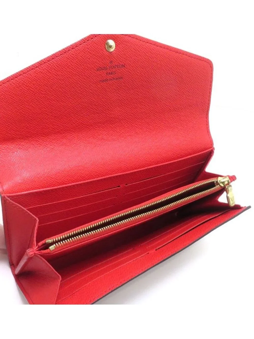 Louis Vuitton Portefeuille Sarah Monogram Coquelicot Wallet Canvas Brown